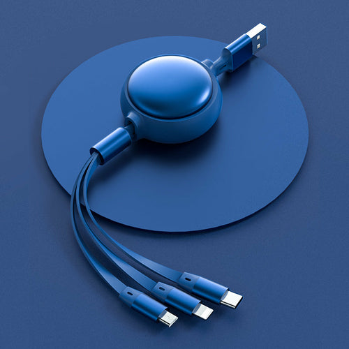 三合一伸縮充電線 | Lightning + Type-C + Micro USB 鋁合金耐用款