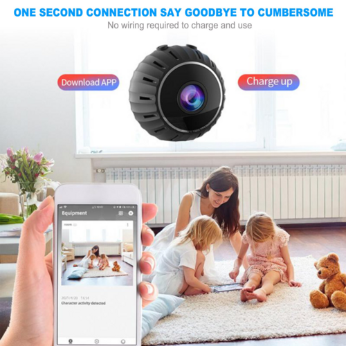 迷你隱藏式 WiFi 監視攝影機 | 1080P 夜視 動態偵測 磁吸安裝 | Mini Spy Nanny Camera