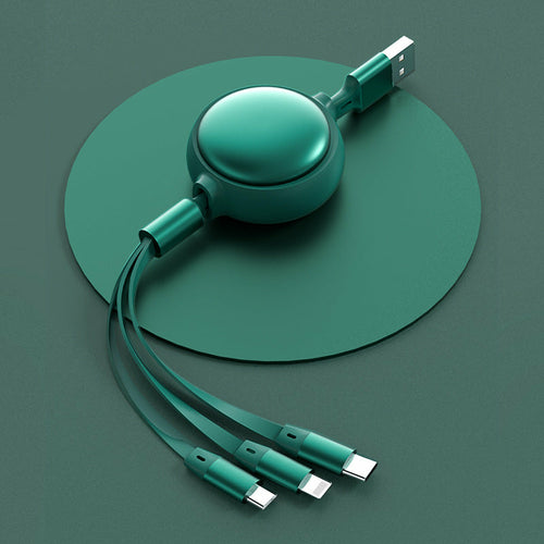 三合一伸縮充電線 | Lightning + Type-C + Micro USB 鋁合金耐用款