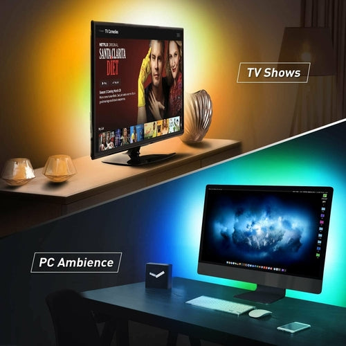 RGB TV LED Backlight Strip USB Powered, 24in-60in,Bluetooth APP