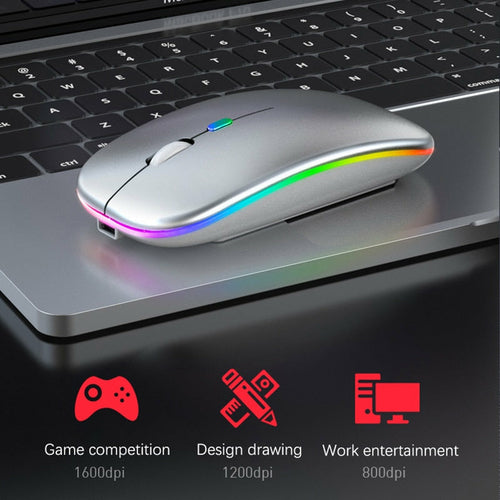 RGB 無線藍牙滑鼠 | 藍牙5.2 + 2.4G雙模 可充電靜音
