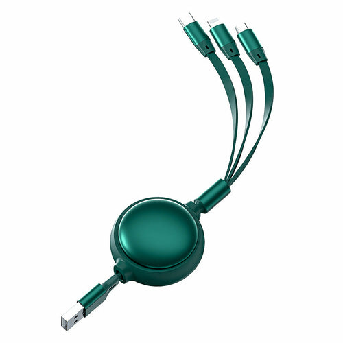 三合一伸縮充電線 | Lightning + Type-C + Micro USB 鋁合金耐用款