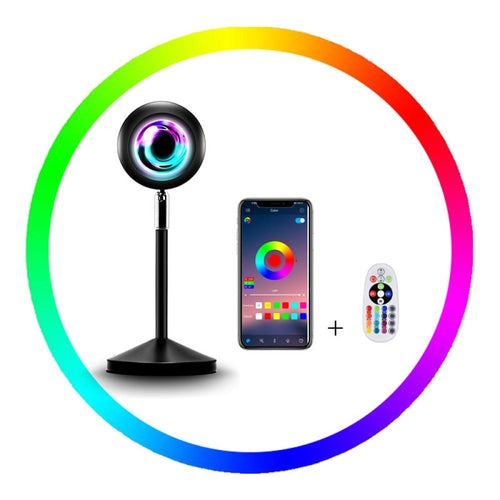 UFO 造型 APP 控制彩虹夕陽投影燈 | RGB 1600萬色 音樂同步 遠端遙控 | Sunset Projector Lamp