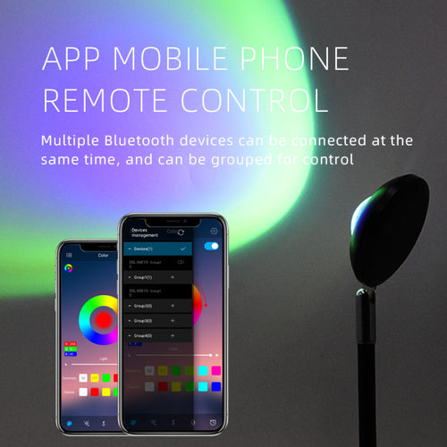 UFO 造型 APP 控制彩虹夕陽投影燈 | RGB 1600萬色 音樂同步 遠端遙控 | Sunset Projector Lamp