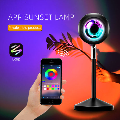 UFO 造型 APP 控制彩虹夕陽投影燈 | RGB 1600萬色 音樂同步 遠端遙控 | Sunset Projector Lamp