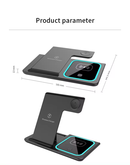 三合一折疊無線充電座 | 15W 快充 | 適用 iPhone / Android / 耳機 / 手錶 | Foldable 3-in-1 Wireless Charging Station