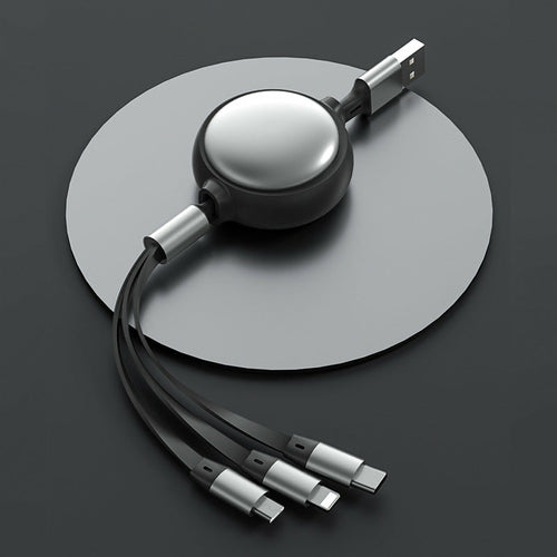 三合一伸縮充電線 | Lightning + Type-C + Micro USB 鋁合金耐用款
